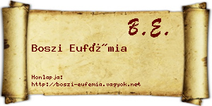 Boszi Eufémia névjegykártya